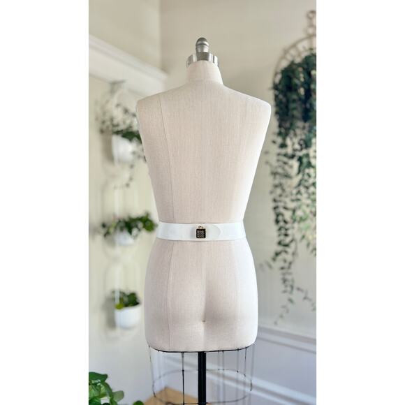 Vintage 1980s NWT Belt 80s White Leather Gold Chain Escada Style Belt Volup main image 5